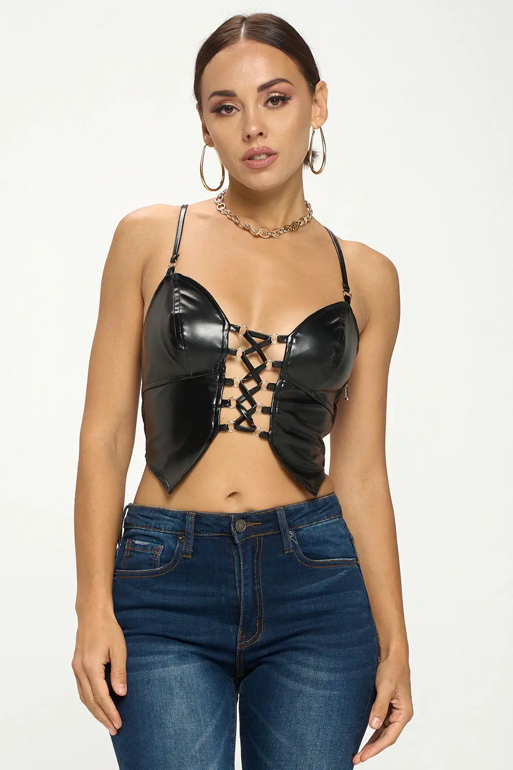 lace-up crop tops